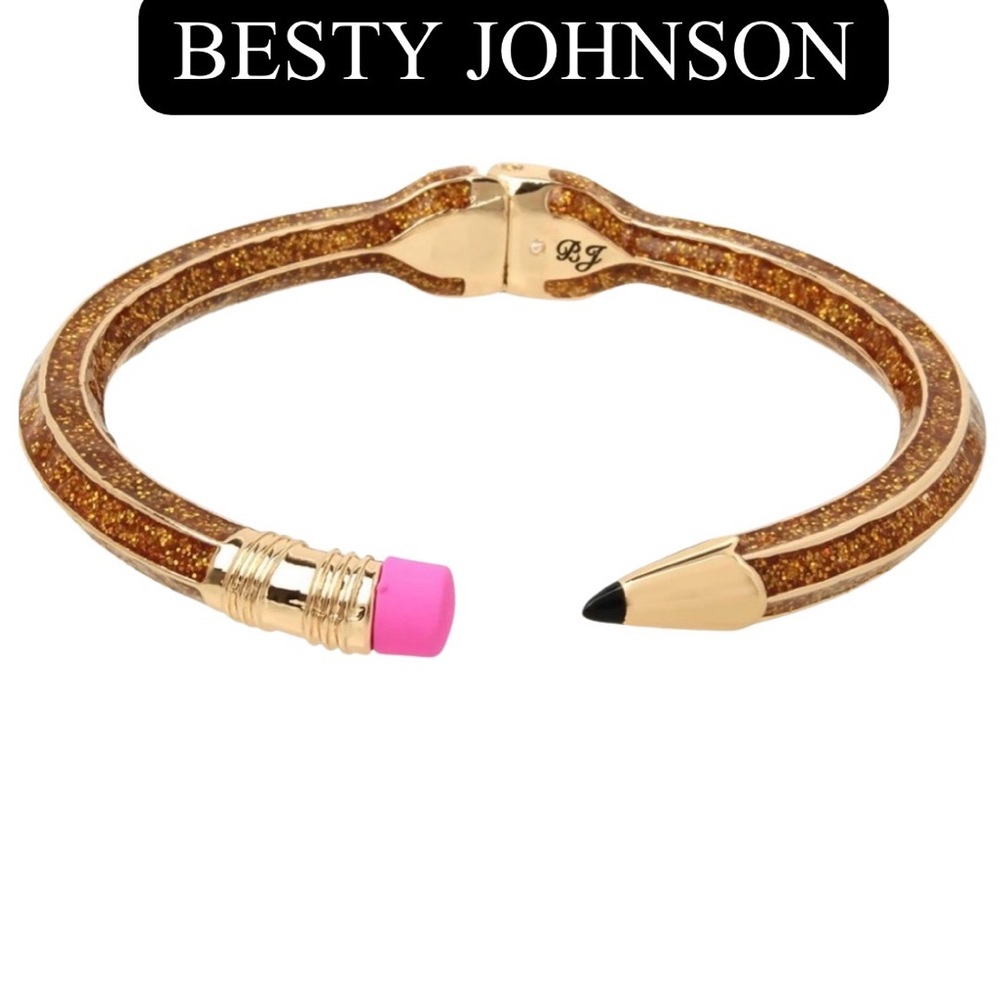 BETSEY JOHNSON Pencil Hinged Bangle, NIB - Picture 1 of 6